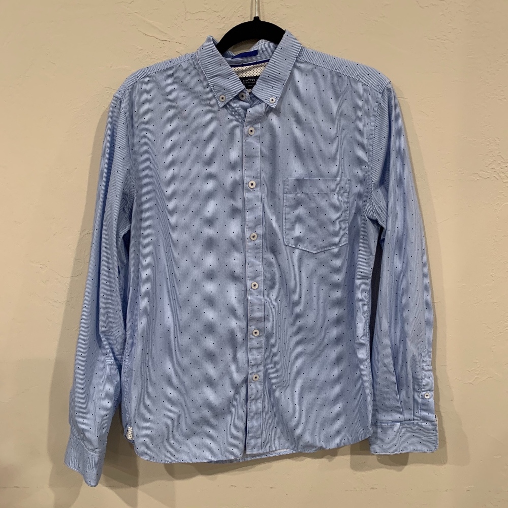 Men's Cactus Man Slim Fit Long Sleeve Dress Shirt